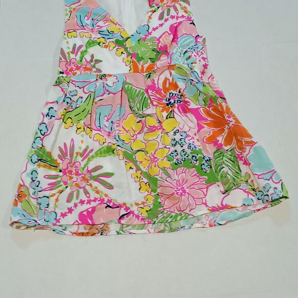 Lilly Pulitzer For Target Nosey Posey Babydoll Top-Small-Sleeveless-Exposed Zip - Picture 4 of 10